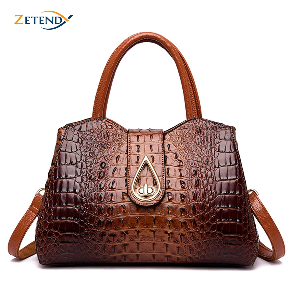 Женские большие сумки тоут женские дизайнерские аллигатора Ретро стиль 2020