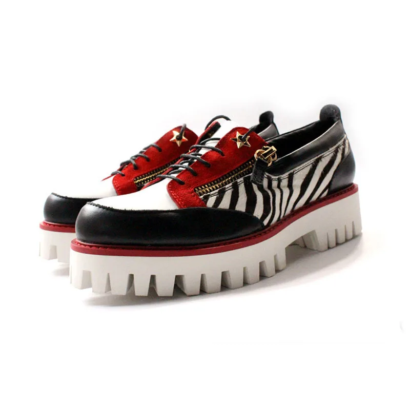 Обувь на платформе из натуральной кожи со вставками мужские дизайнерские