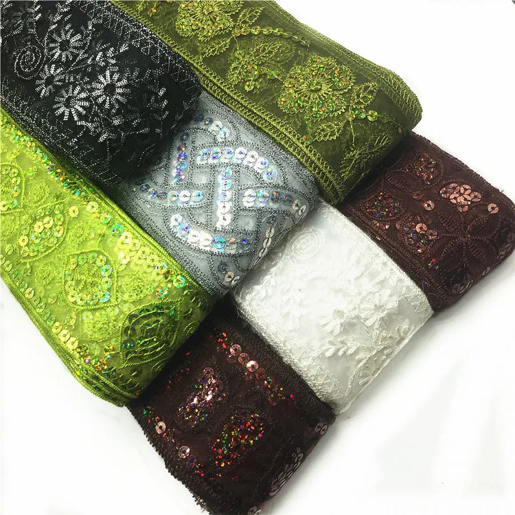 Бисером ширина 5 3 см хлопок вышивка геометрические кружевная лента DIY