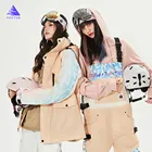Мужская и Женская лыжная куртка VECTOR, лыжные штаны, зимнее теплое ветрозащитное водонепроницаемое уличное спортивное пальто для сноуборда и лыж, брюки