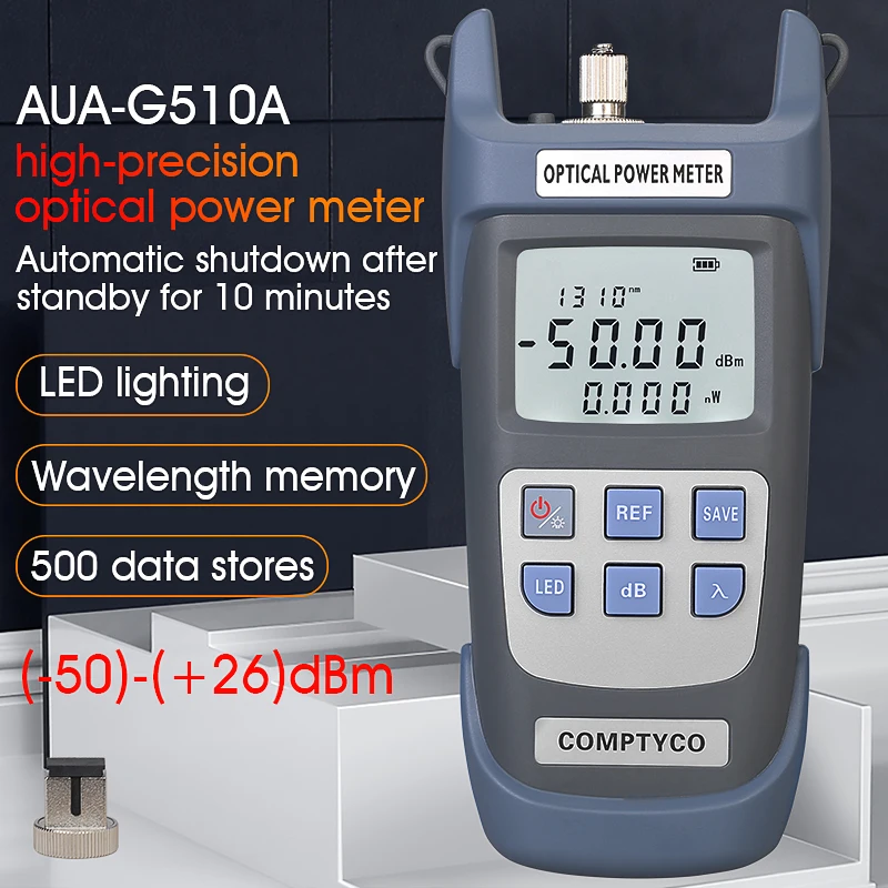 

COMPTYCO FTTH Fiber Optical Power Meter AUA-G510A/G710A Fiber Optical Cable Tester -50dBm~+26dBm/-70dBm~+10dBm SC/FC Connector