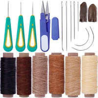nonvor leather sewing kit leather stitching tools with needles awl wax thread scissors hand sewing working diy tool craft