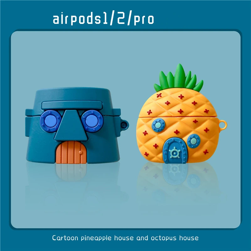 

Creative Pineapple House Covers For AirPods Pro Case Cute Cartoon Octopus House Apple Airpod 2 1 Pro3 Bluetooth Headset Shell