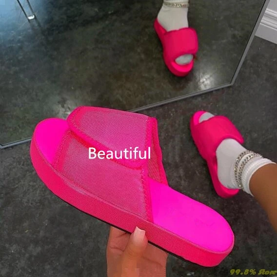 Сандалии женские универсальные для дома прочные шлепанцы плоская подошва