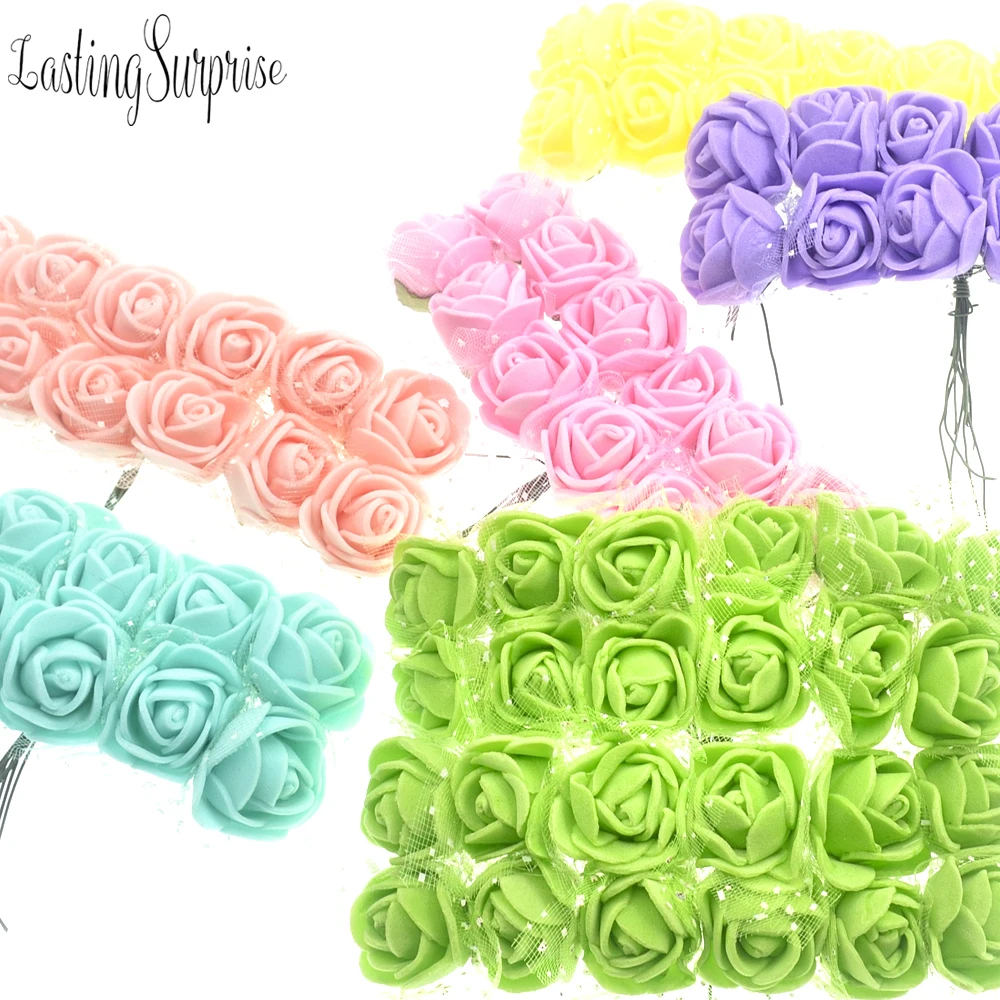 144 шт. искусственные поролоновые розы разноцветные цветы для украшения дома