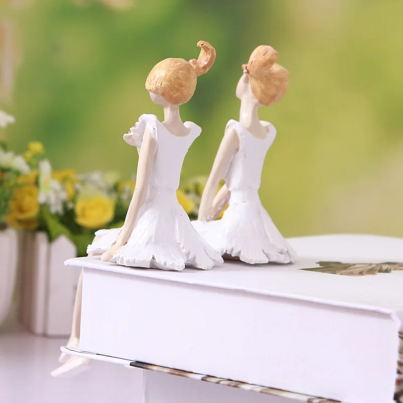 Украшение для комнаты девушка из смолы фигурка декор книжной полки подарки