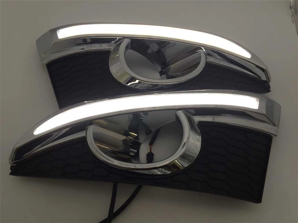 Car Flashing 1 Set 12V LED DRL Daytime Running Lights with fog lamp hole For Chevrolet Captiva 2011 2012 2013 turn Signal Relay |