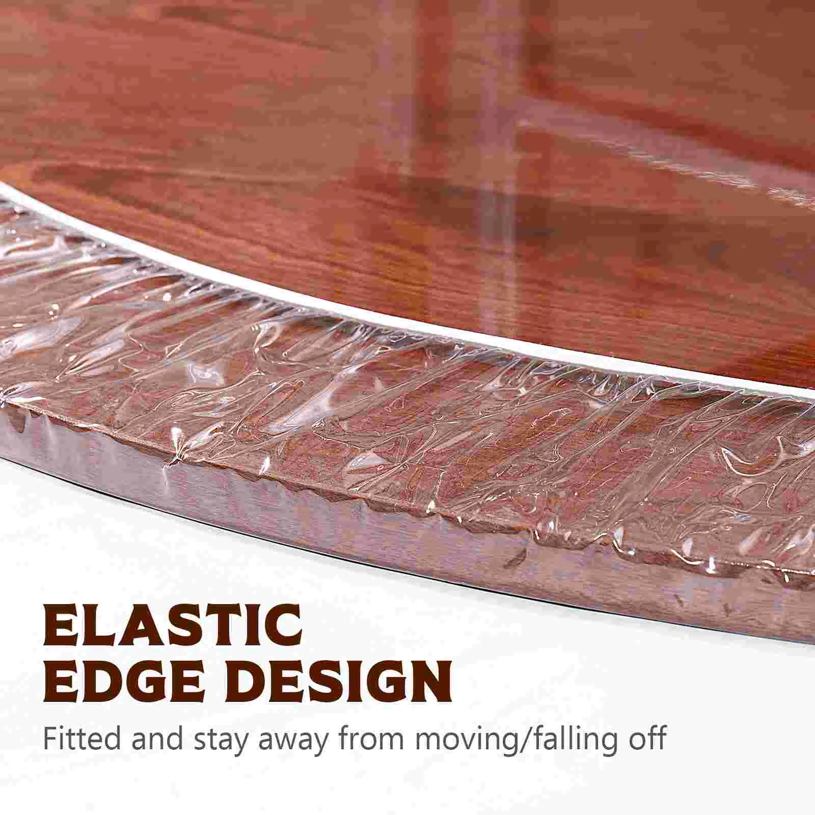 IMIKEYA круглая ПВХ скатерть прозрачная для стола устойчивая к морщинам эластичная