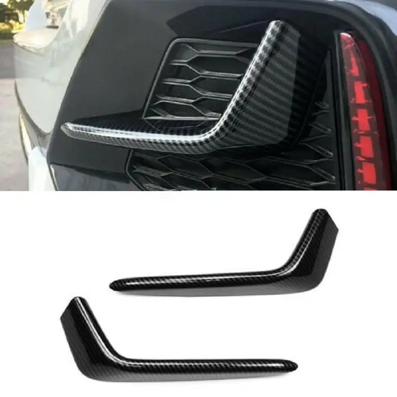 

2 pcs Car Rear Fog Light Trims Strips For Honda Civic 2020 2021 Caron Fiber Back Foglight Lampshade strip Cover Trim Car Styling