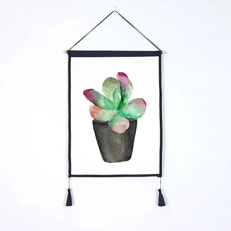 

Nordic Decorative Background Wall Hanging Cloth Plant Cactus Background Cloth Covering Cloth Cloth Art Hanging Painting