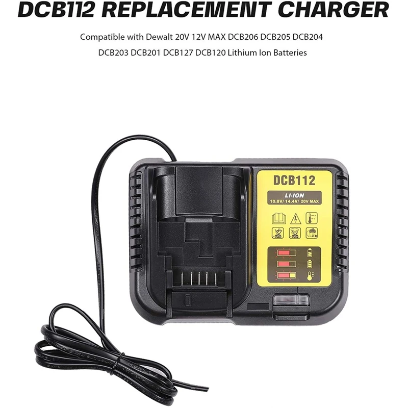 Зарядное устройство для литий ионных аккумуляторов Dewalt DCB112 зарядное 12 В и 20 в