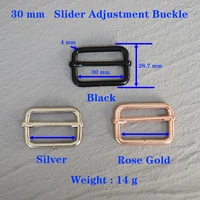 1 pcs 30mm metal slider adjustment buckle adjustable buckle for making handbag backpack luggage dog collar webbing plated 30 lx