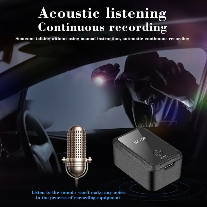

GF09 GF09 Mini Car APP GPS Locator Adsorption Recording Anti-dropping Device Voice Control Recording Real-time Tracking Tracker