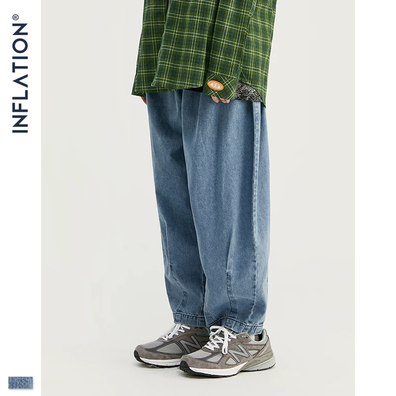 Модные мужские мешковатые джинсы синего цвета свободные Мужская Уличная одежда s