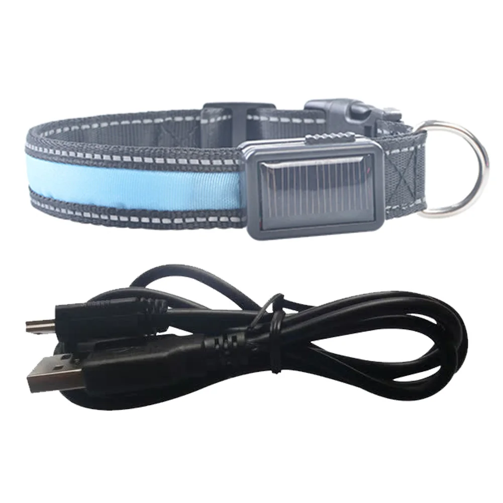 

Pet Supplies Safety Collar Flashing Dog LED Light Up Collar Solar Usb Rechargeable for Small Medium Large Dogs Pink Green Orange