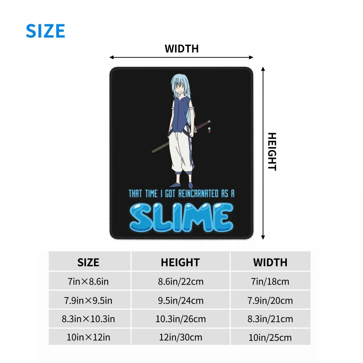

Got Reincarnated As A Slime Rimuru Tempest Gaming Mouse Pad Tensura Slime Isekai Locking Edge Mat Computer Keyboard Desk Pad