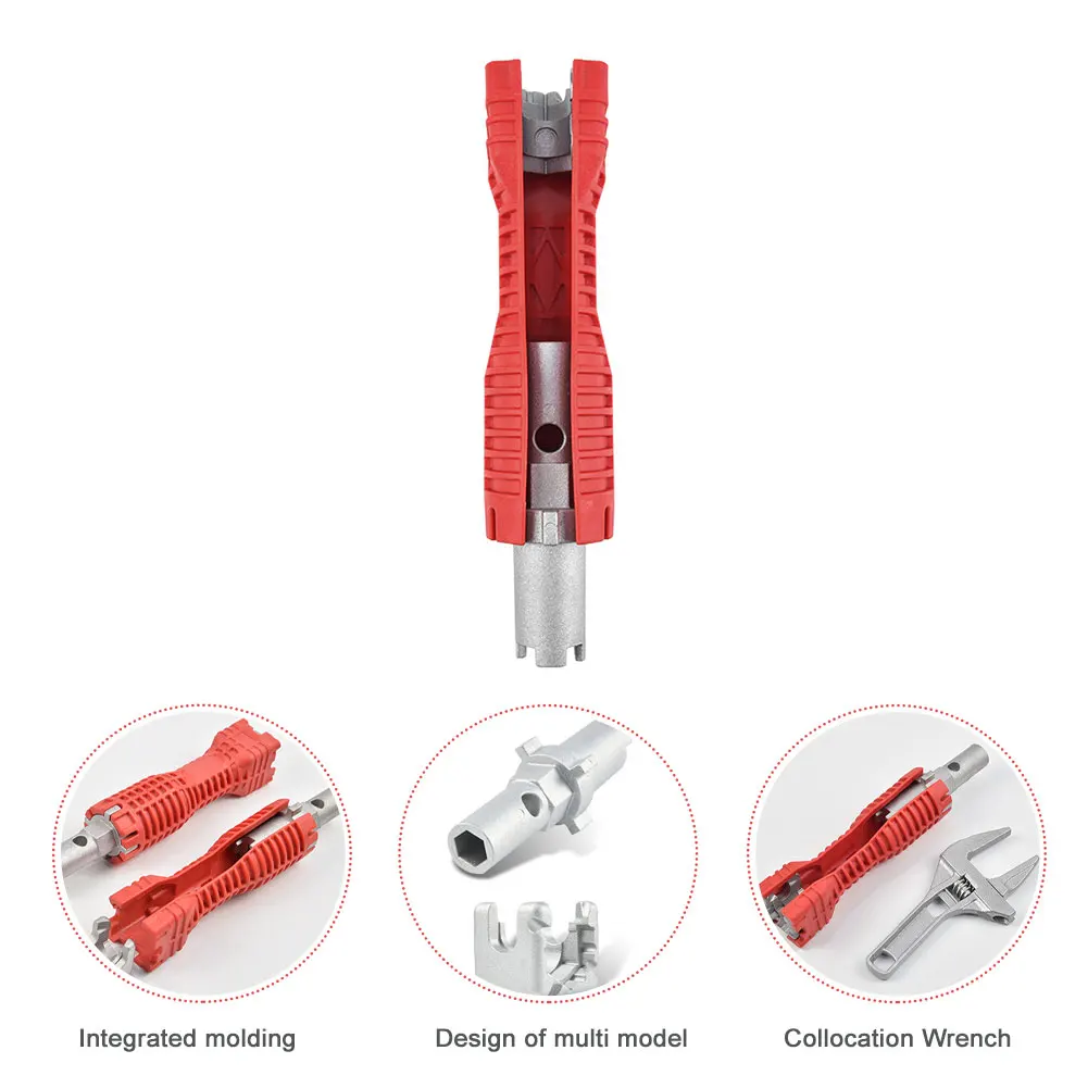 

16 In 1 Flume Sink wrench Anti-slip Kitchen bathroom Sink Repair Wrench install Faucet Assembly Plumbing Toilet Bowl Wrench