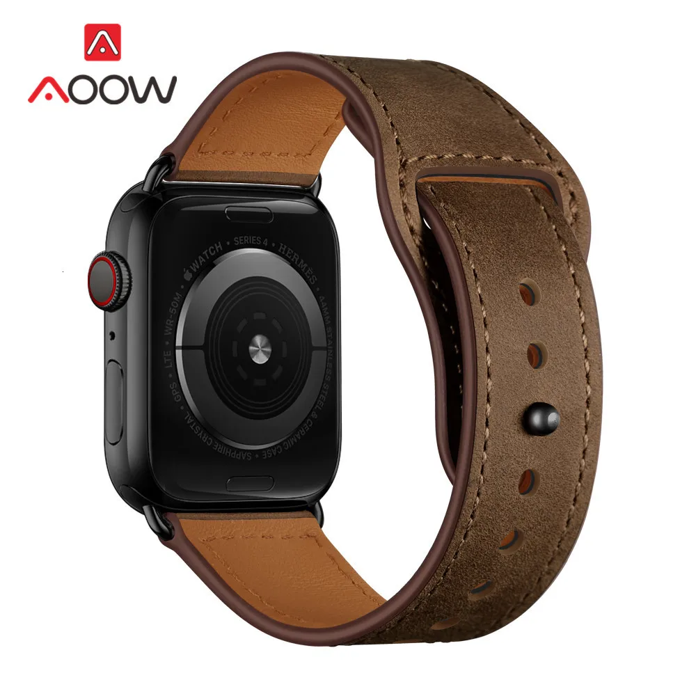 Ремешок из натуральной кожи для Apple Watch 4, 40 мм, 44 мм, 38 мм, 42 мм, высокое качество, для мужчин и женщин, ремешок для часов, браслет для iWatch 1, 2, 3
