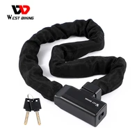 west biking bicycle lock safety anti theft mtb road bike chain lock with 2 keys scooter electric e bike cycling accessories