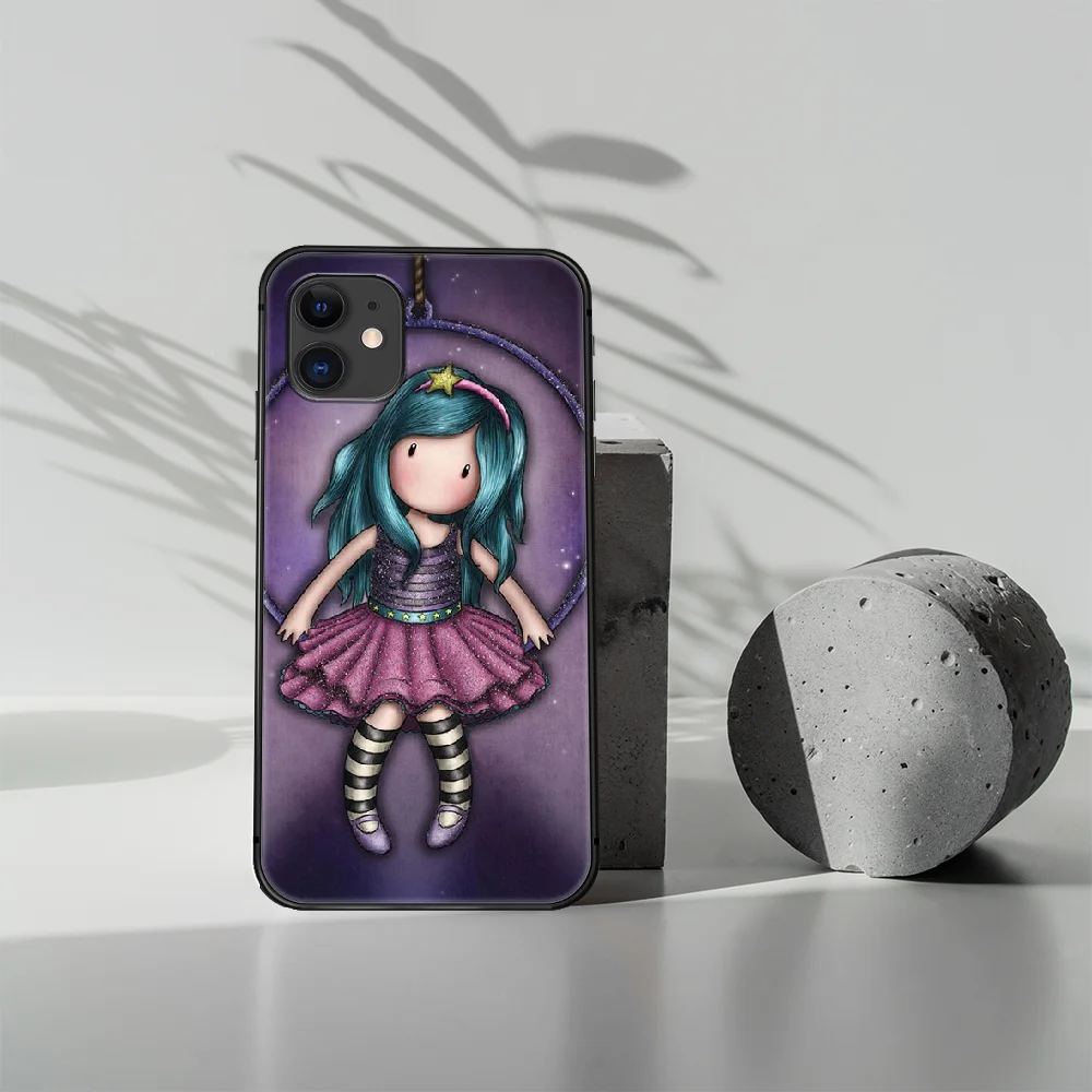 

Santoro Gorjuss Phone Case Cover Hull For iphone 5 5s se 2020 6 6s 7 8 12 mini plus X XS XR 11 PRO MAX black Cover Pretty Etui