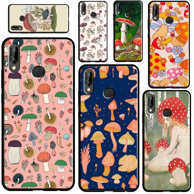 

Mushroom Aesthetic Case For Huawei P30 Lite P40 P20 Pro P Smart Z 2019 2021 Nova 5T Honor 50 8X Cover Shell