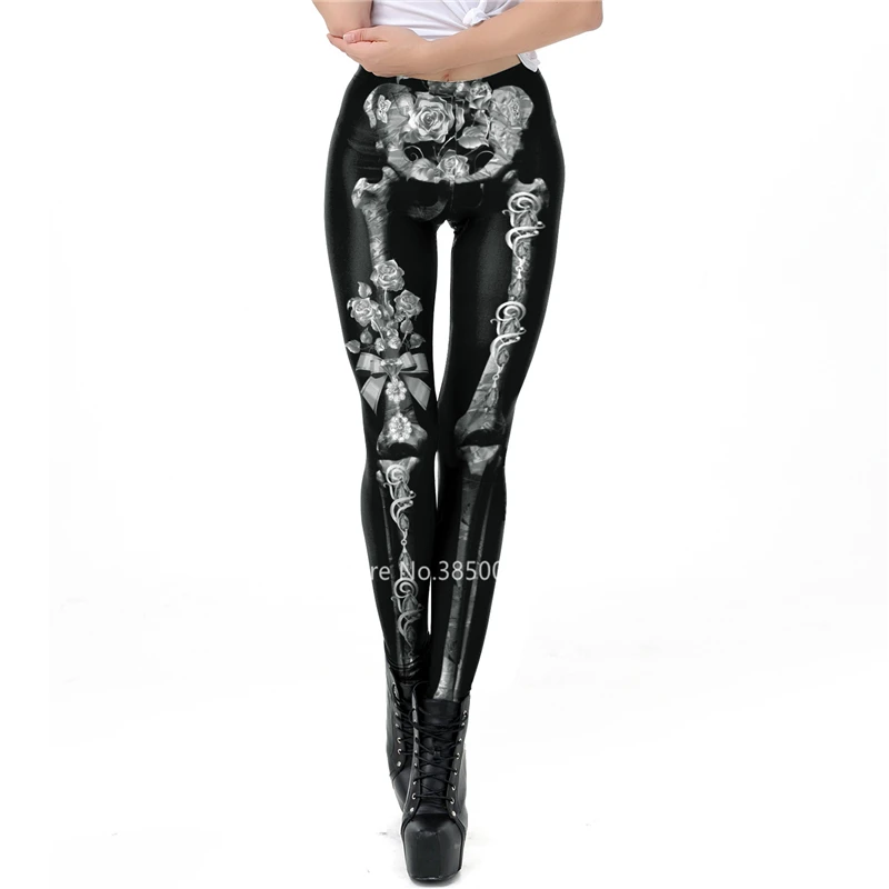 Disfraz helloveen страшные костюмы для взрослых брюки вампира Скелет тыквы гибкие плотные с принтом карнавальные вечерние женские брюки - Цвет: Style6