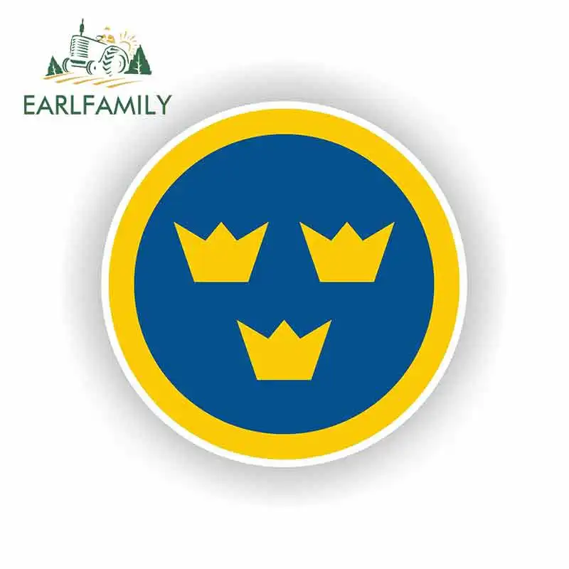 Фото EARLFAMILY 13 см x 12,9 см для Швеции, автомобильные наклейки и Переводные картинки с круговыми колесами ВВС, модные красивые наклейки «сделай сам», аниме на окклюзию и царапины №1