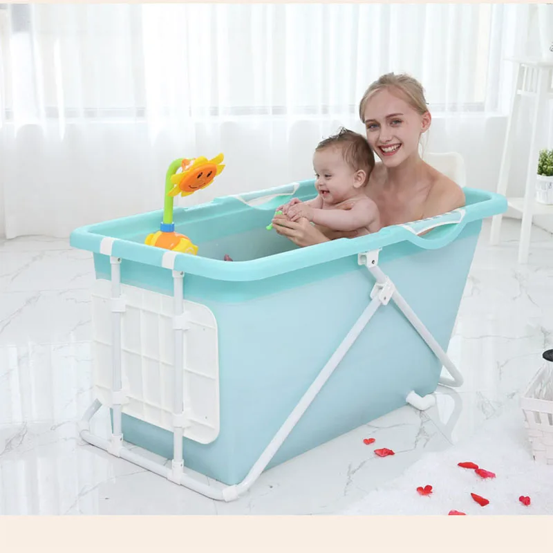 

Bany Inner 1.24m Folding Bath Tub for Adults and Babies Portable Multifunctional Bath Bucket Household Large CapacityTub