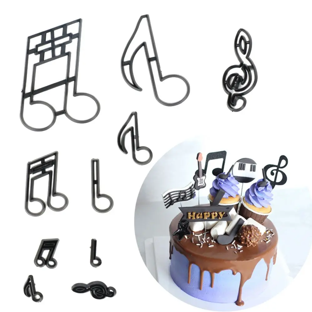 10Pcs/Set Music Notes Cookie Cutter Plastic Sugarcraft Fondant Mold Cake Decorating Tools Baking Cupcake |