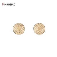 women earring making supplies 14k real gold plated round small stud earring making components wholesale