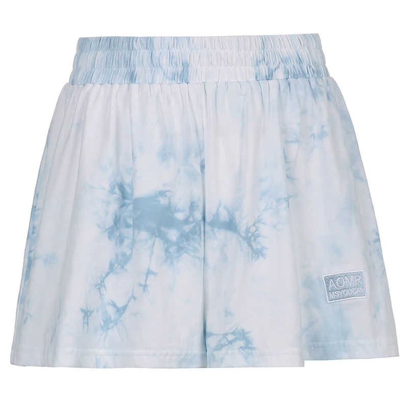 

Rockmore Tie Dye Print Women's Casual Shorts Elastic High Waist SweatPants Cotton Sports Shorts Ladies Harajuku Hot Pants Summer
