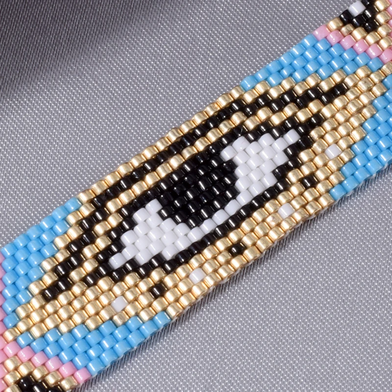 

Evil Eye Miyuki Bracelets For Women Femme Trendy Rainbow Handmade Stretchy Charm Wrap Friendship Bracelet