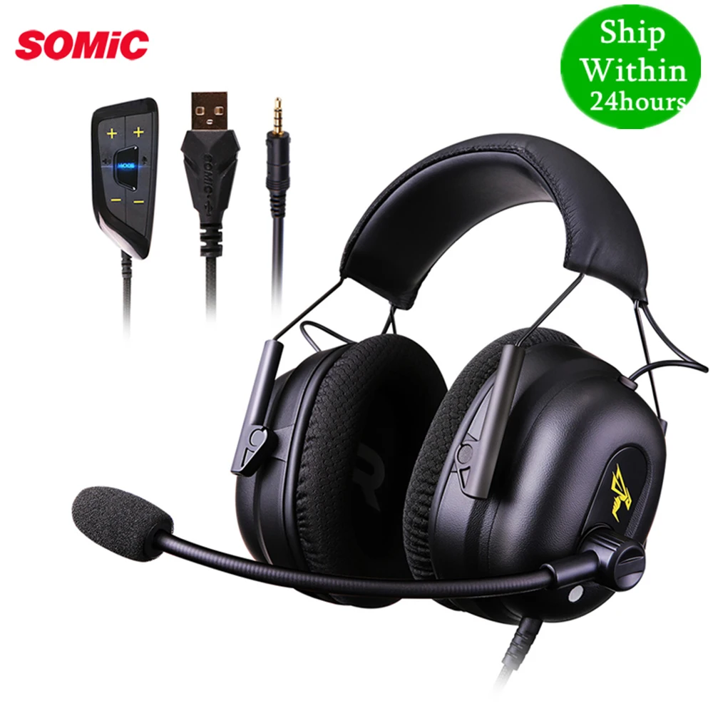 Игровая Гарнитура SOMIC G936N PS4 виртуальная Проводная гарнитура 7 1 3 5 мм ПК стерео