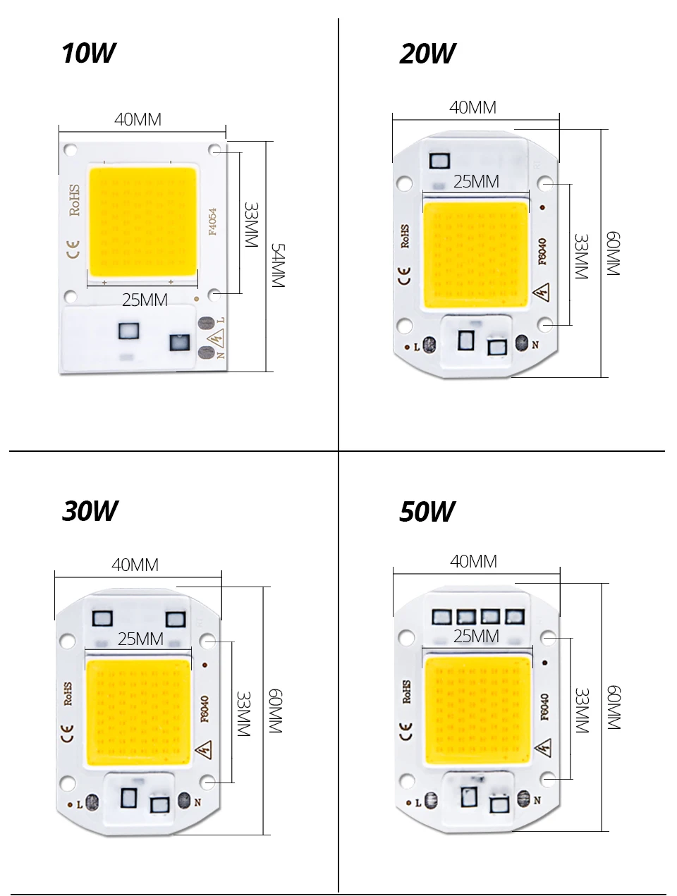 Светодиодный светильник лампы COB светодиодный чип 220V 50W 30W 20W 10W Luces СВЕТОДИОДНЫЙ матричный для Точечный светильник потолочные светильник не нужен драйвер DIY прямоугольные диод