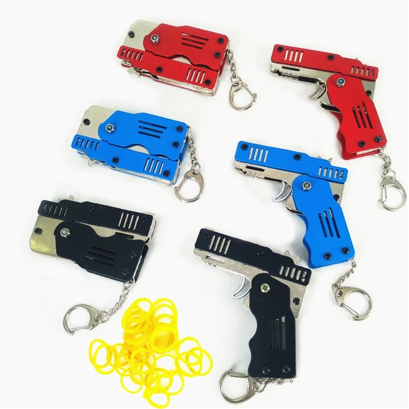 

Zinc Alloy Colorful Metal Mini Can Be Folded As a Key Ring Rubber Band 3XUC
