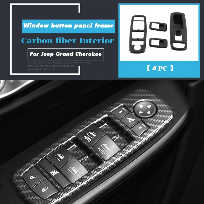 ABS Carbon Fiber Cover Trim For Jeep Grand Cherokee 2019 2020 Whole Interior Door Handle Steering Wheel Accessories | Автомобили и