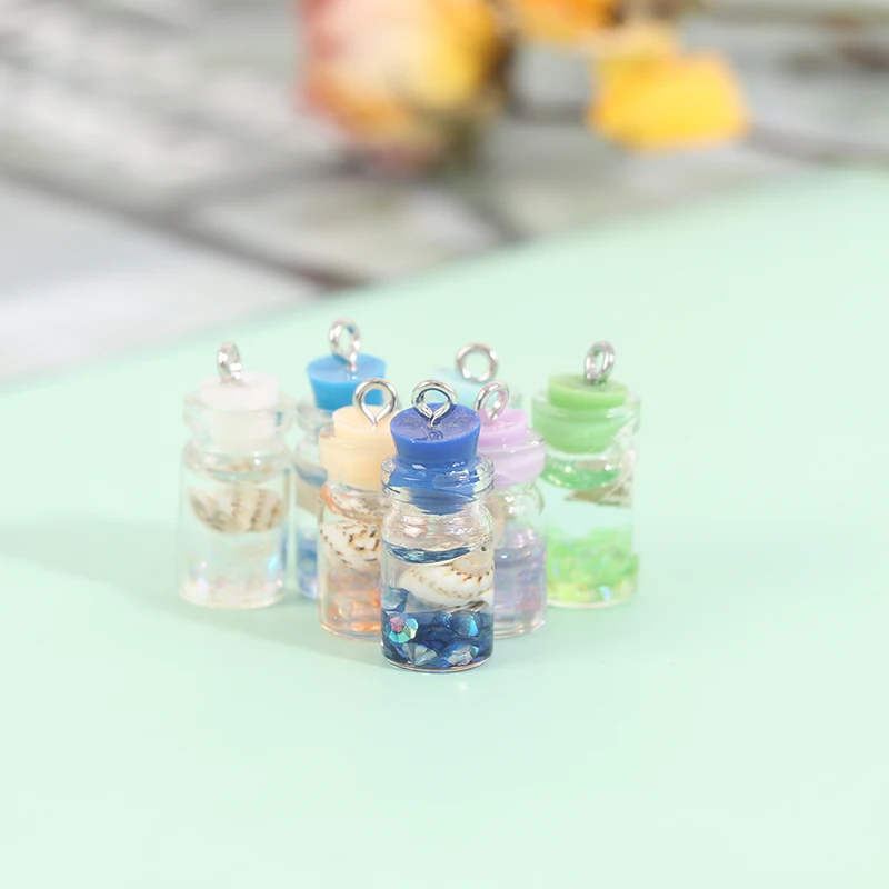 

10pcs Multicolor Charms Conch Shell Ocean Drift Bottle Pendants Making Findings Handmade Jewelry DIY For Earrings Necklace