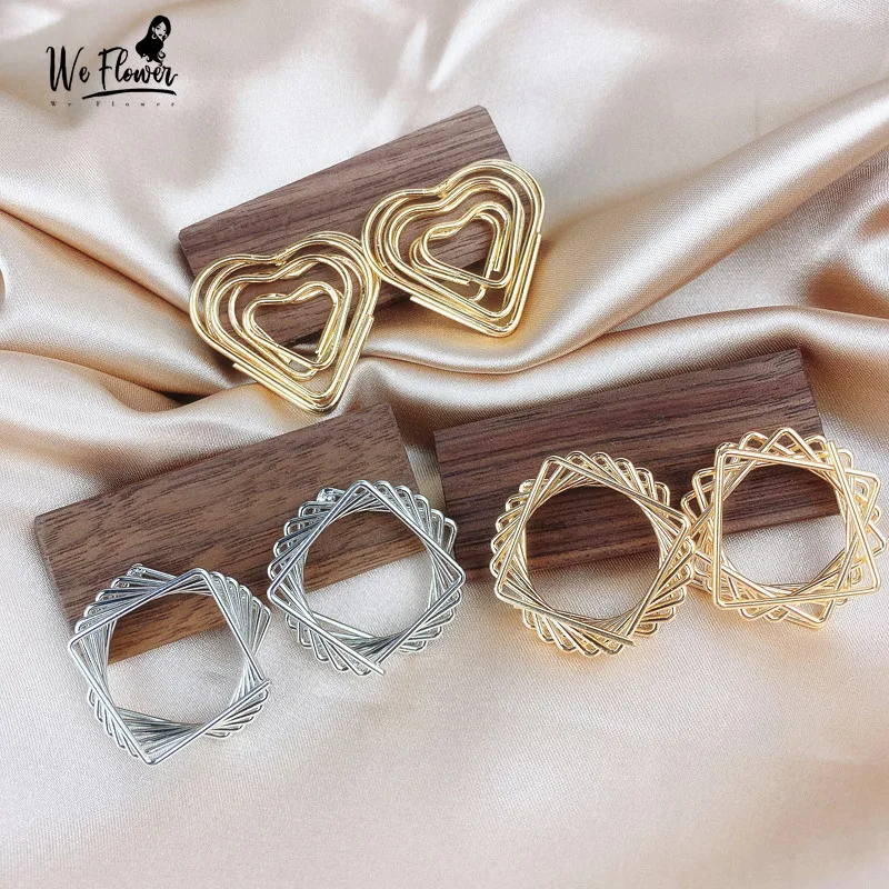 Серьги-гвоздики в стиле панк с цветами геометрические металлические для женщин