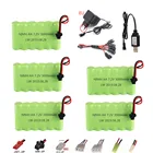 Аккумулятор и зарядное устройство 7,2 в 3000 мА  ч для радиоуправляемого игрушечного автомобиля, танка, поезда, робота, лодки, пистолета, батарейки 7,2 в NiMH aa 2400 мАч, аккумуляторная батарея 7,2 в