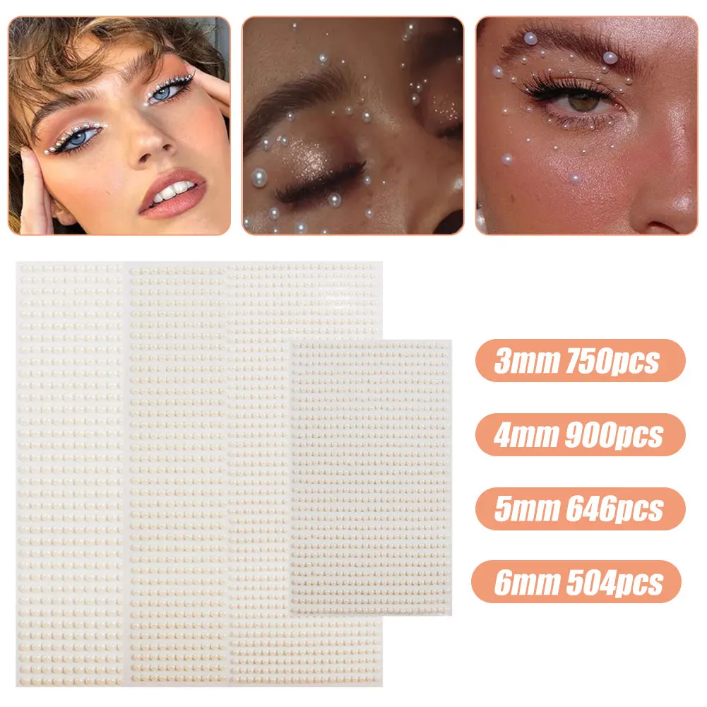 3/4/5/6 мм белая половина жемчуга наклейка для украшения платья своими руками