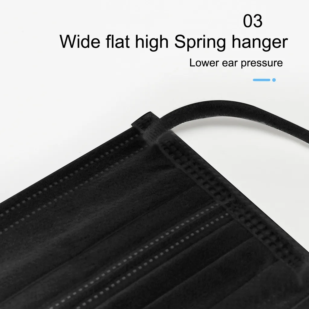 

50PC Mask Disposable Nonwoven 3Ply Filter Mask Mouth Face Mask Mondmasker Dust Protective Breathable Earloops Masks 18H Ship