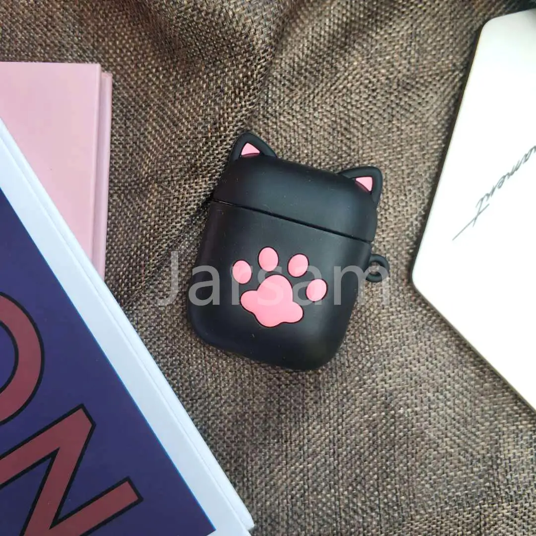 blackpinkcatclaw Милый мультяшный беспроводной Чехол для наушников для Apple AirPods 2 Силиконовый чехол для зарядки наушников Защитный чехол для AirPods - Цвет: blackpinkcatclaw