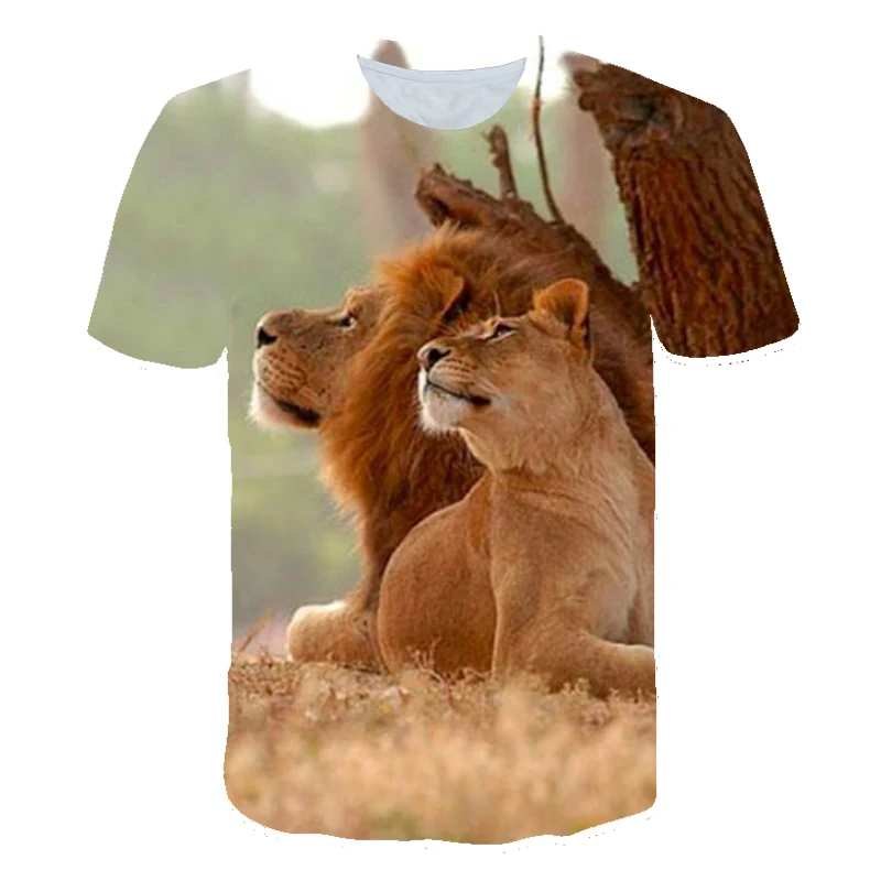 

2020 New Lion/Tiger T-Shirt Kids Animation 3D Printed Hip Hop T Cool Boys & Girls Costume New Summer Top 4T-14T