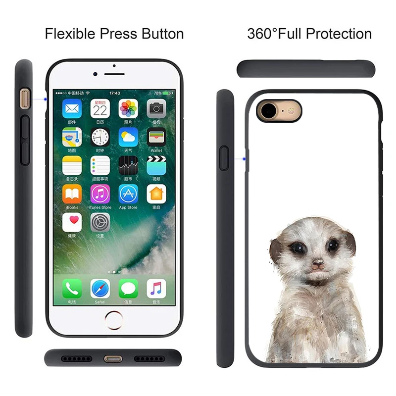 Чехол для телефона с пандой оленем совой енотом iPhone XR 11 Pro XS Max X 5 5S 7 8 6 S Plus задняя