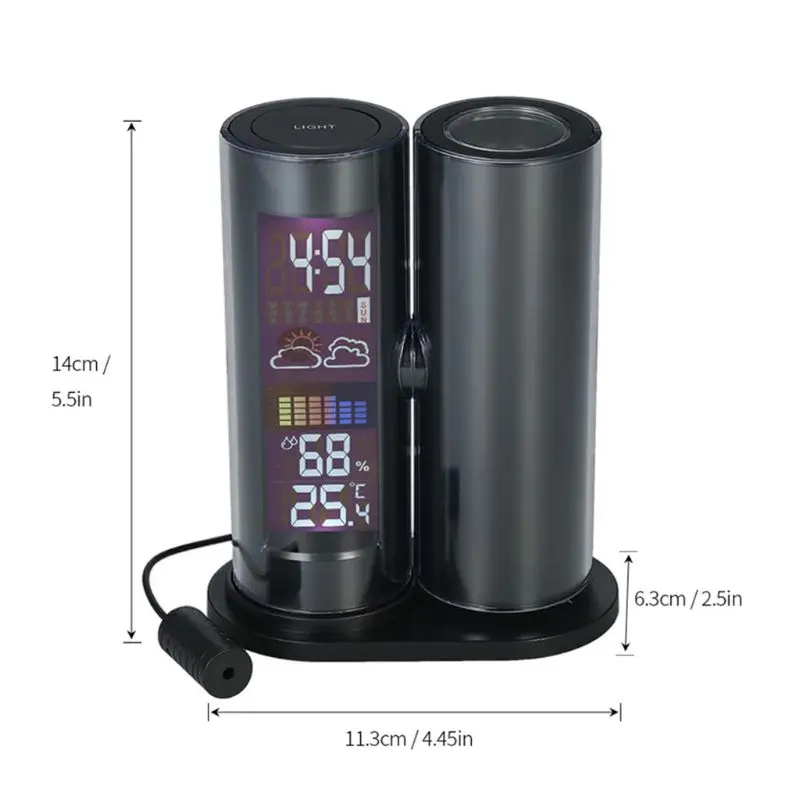 Colorful LED Digital Projection Alarm Clock Temperature Thermometer Humidity Hygrometer Desk Time Projector Calendar