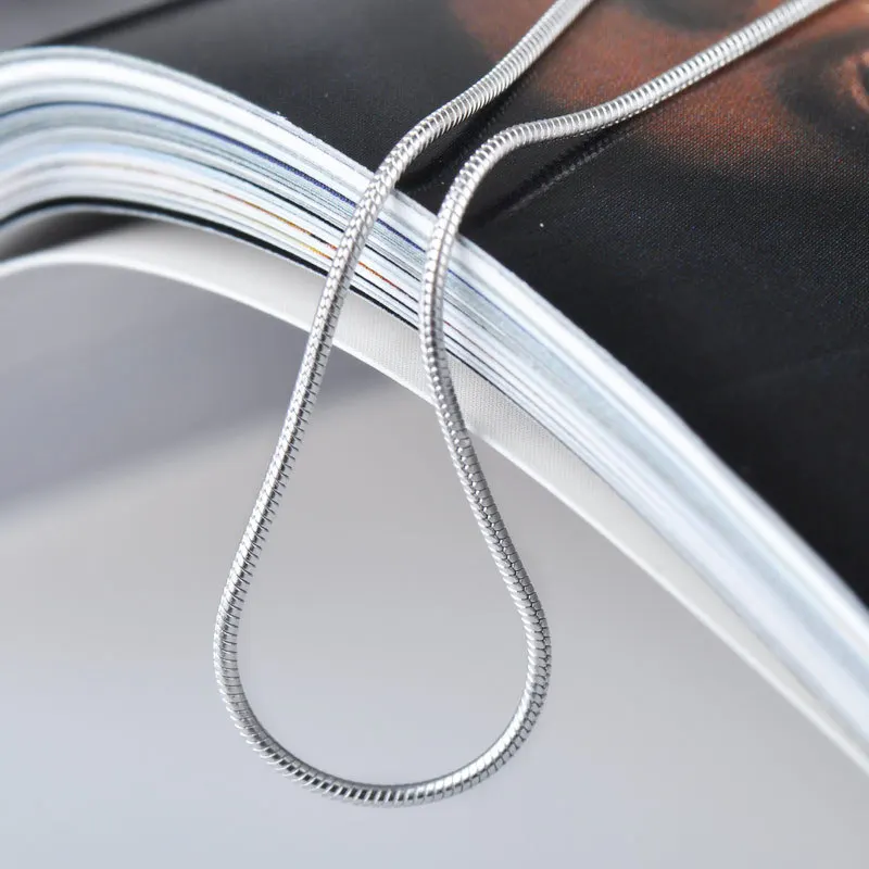 Классическая Базовая цепочка 100% серебряный цвет застежка лобстер регулируемое