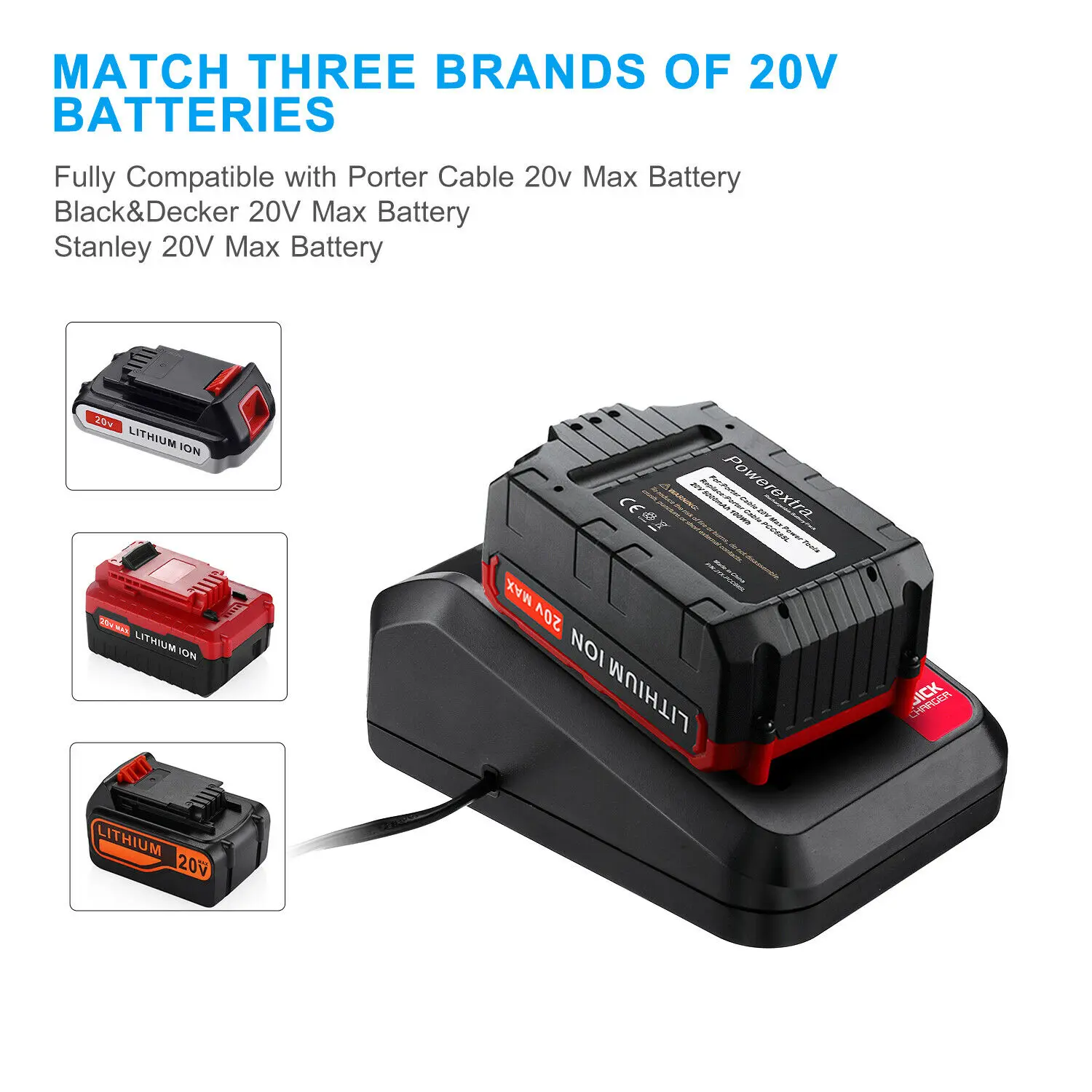 

Зарядное устройство для литиевых батарей, 20 в, для Black & Decker, PCC692L, PCC691L, PCC685L, PCC685LP