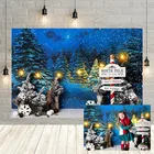 Фотофон Avezano зима Рождество снег лес Дерево Санта Клаус фон детский портрет вечерние НКА Декор Фотостудия