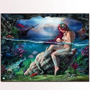Mermaid Girl DIY Diamond painting Fantasy Landscape conch Diamond embroidery