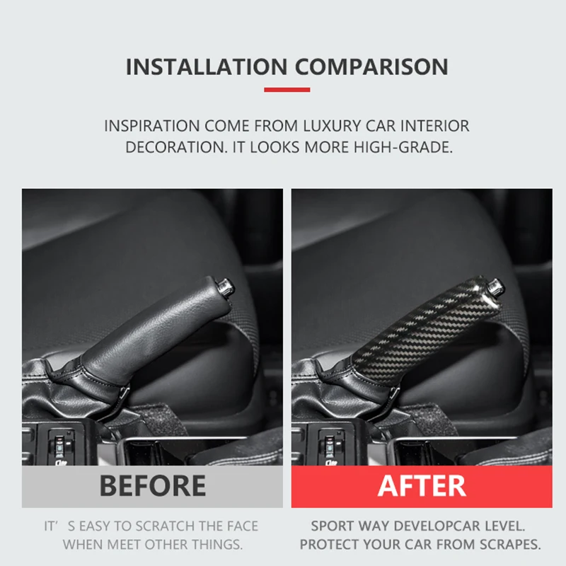 

Carbon Fiber Car Hand Brake Cover Car Replace Handbrake Grip Handle Interior Trim for Toyota Pardo